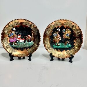 Decorative Bolivian Plates with Stand